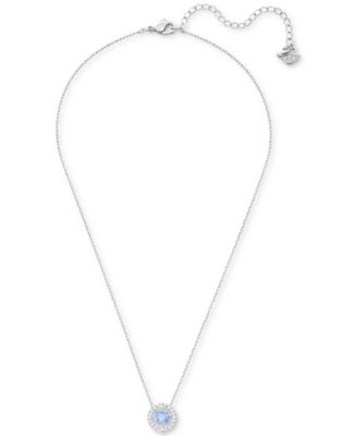 Silver-Tone Dancing Crystal Pendant Necklace, 14-7/8" + 2" extender