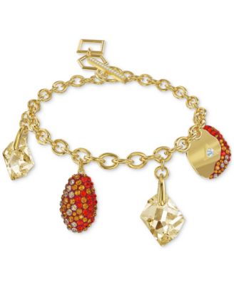 Swarovski - Gold-Tone Crystal Charm Link Bracelet