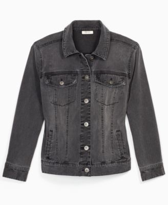 macy's black jean jacket