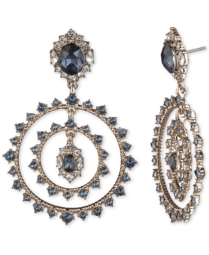 image of Marchesa Gold-Tone Stone & Crystal Orbital Drop Earrings