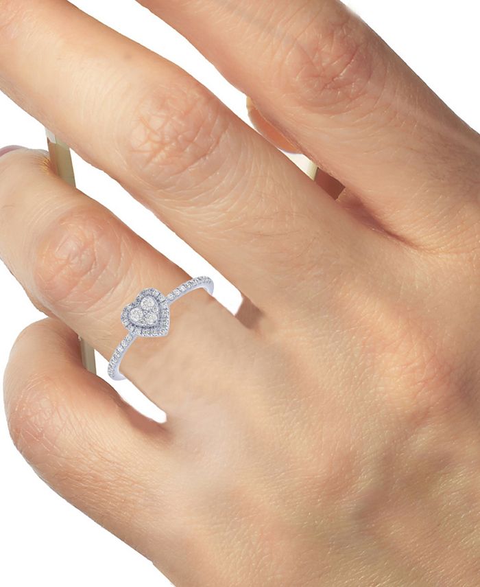 Macy's Diamond Heart Cluster Ring (1/4 ct. t.w.) in 10k White Gold Macy's