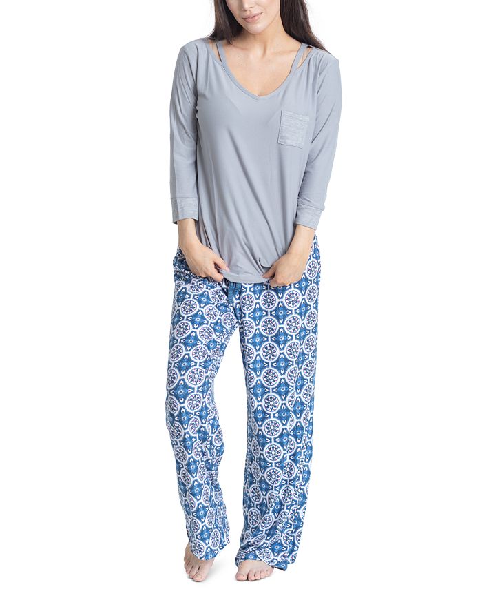 Muk Luks Stretch Fleece Pajama Set - Macy's