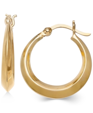 image of Giani Bernini Small Polished Knife-Edge Hoop Earrings in 18k Gold-Plated Sterling Silver, Created for Macy-s