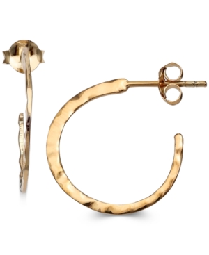 image of Giani Bernini Hammered Texture Small Hoop Earrings in 18k Gold-Plated Sterling Silver, Created for Macy-s