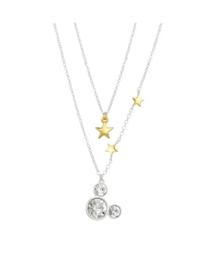 image of Disney Two-Tone Mickey Mouse Stars Layer Pendant Necklace in Fine Silver Plate