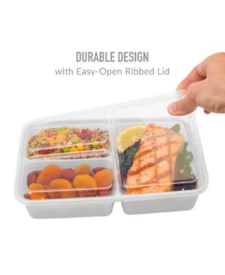 Food Prep 3-Compartment Food Storage Containers, Pack of 10