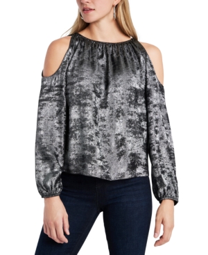 Image of 1.state Cold-Shoulder Velvet Top