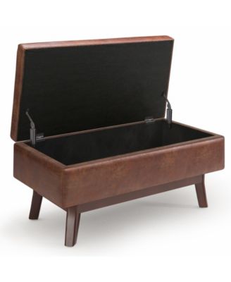 Owen Mid Century Modern Rectangle Small Rectangular Storage Ottoman