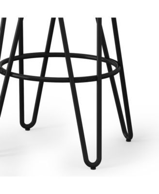 Simeon 26" Metal Counter Height Stool with Wood Seat, Set of 2