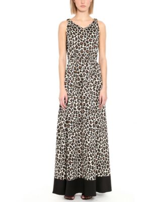 Michael Kors Embellished Animal-Print Maxi Dress - Macy's