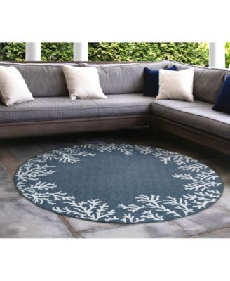 Carmel Coral Border 7'10" x 7'10" Round Rug