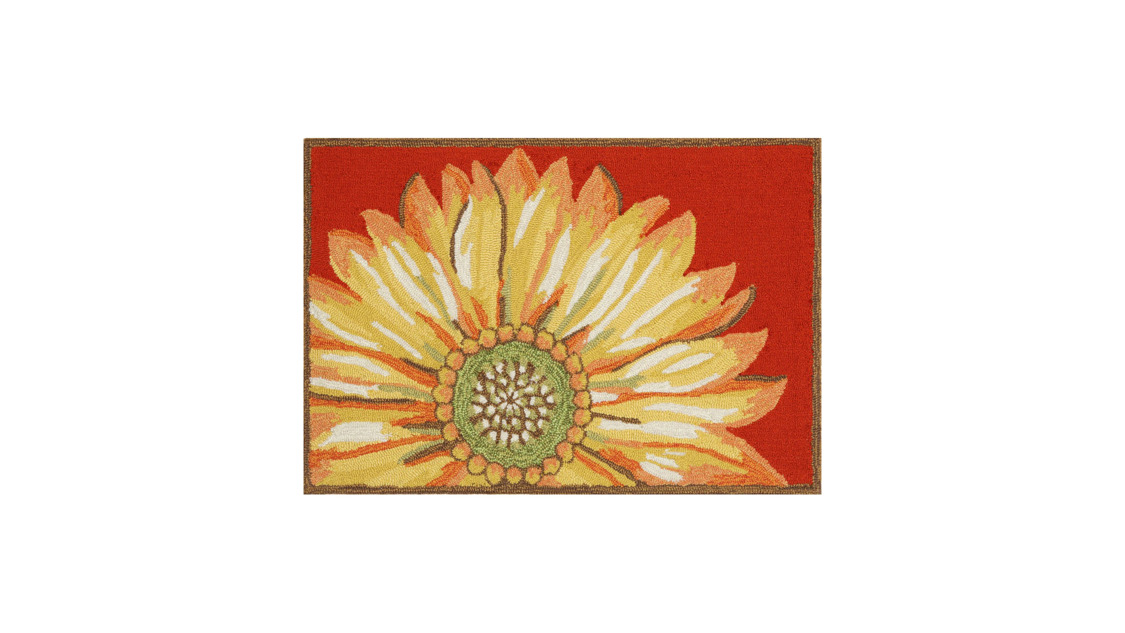 Liora Manne' Frontporch Sunflower Red 2'6" x 4' Outdoor Area Rug