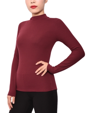 image of Planet Gold Juniors- Rib-Knit Mock-Neck Top