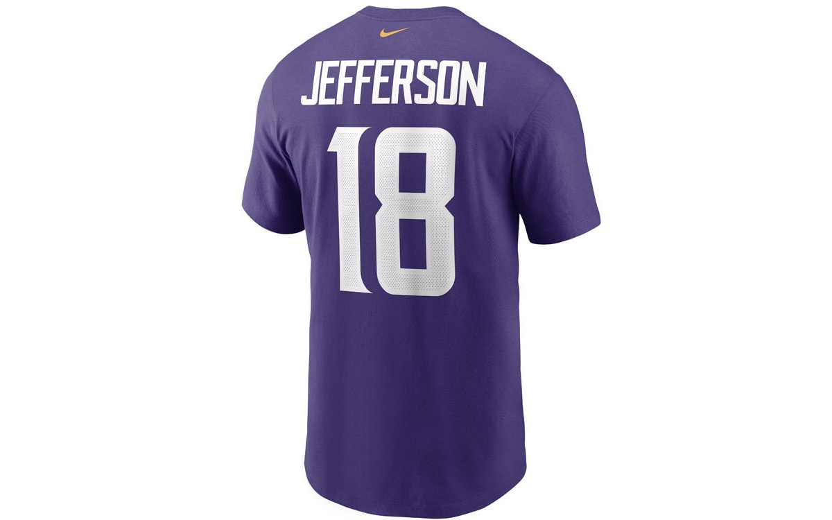 Shop Nike Men's  Justin Jefferson Purple Minnesota Vikings Name And Number T-shirt