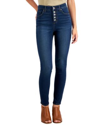 Button-Fly High Rise Skinny Ankle Jeans, Created for Macy's