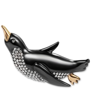 image of Charter Club Two-Tone Pave Penguin Pin, Created for Macy-s