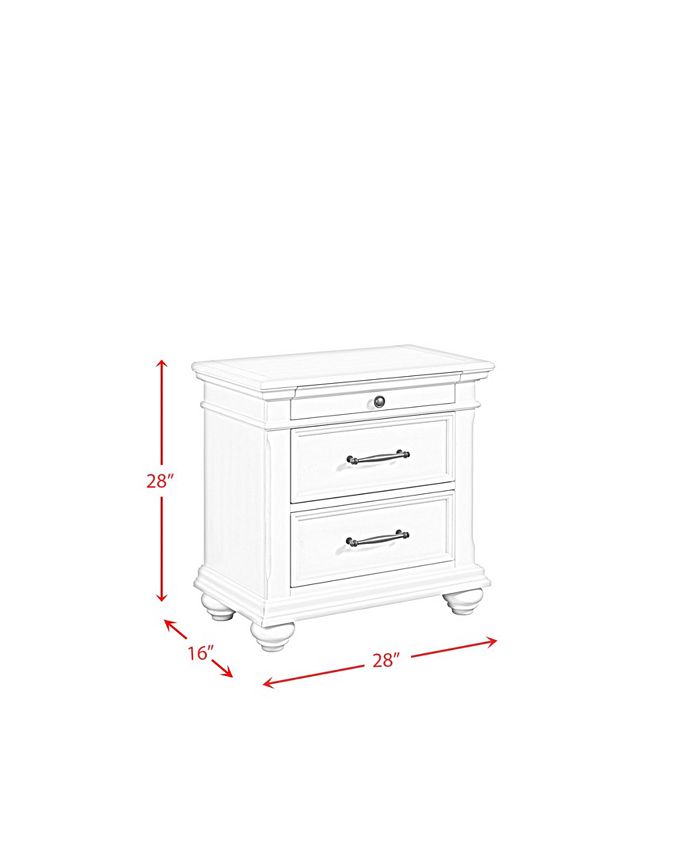 Picket House Furnishings Brooks 3Drawer Nightstand with USB Ports Macy's