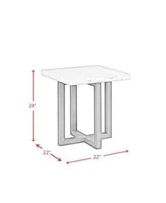 Meyers Marble Square End Table
