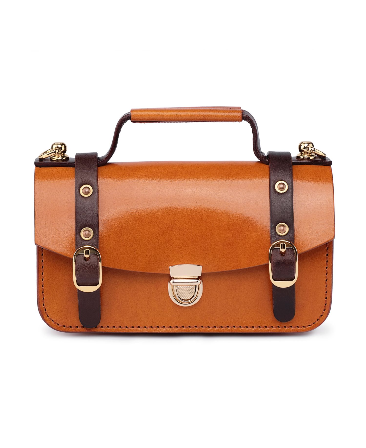 Women's Genuine Leather Snapper Crossbody