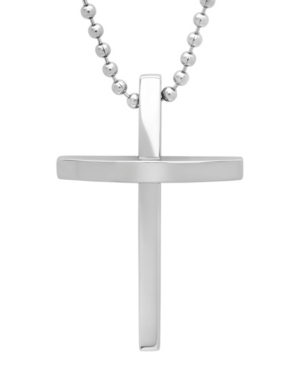 image of Macy-s Men-s Skinny Cross Pendant Necklace in Stainless Steel