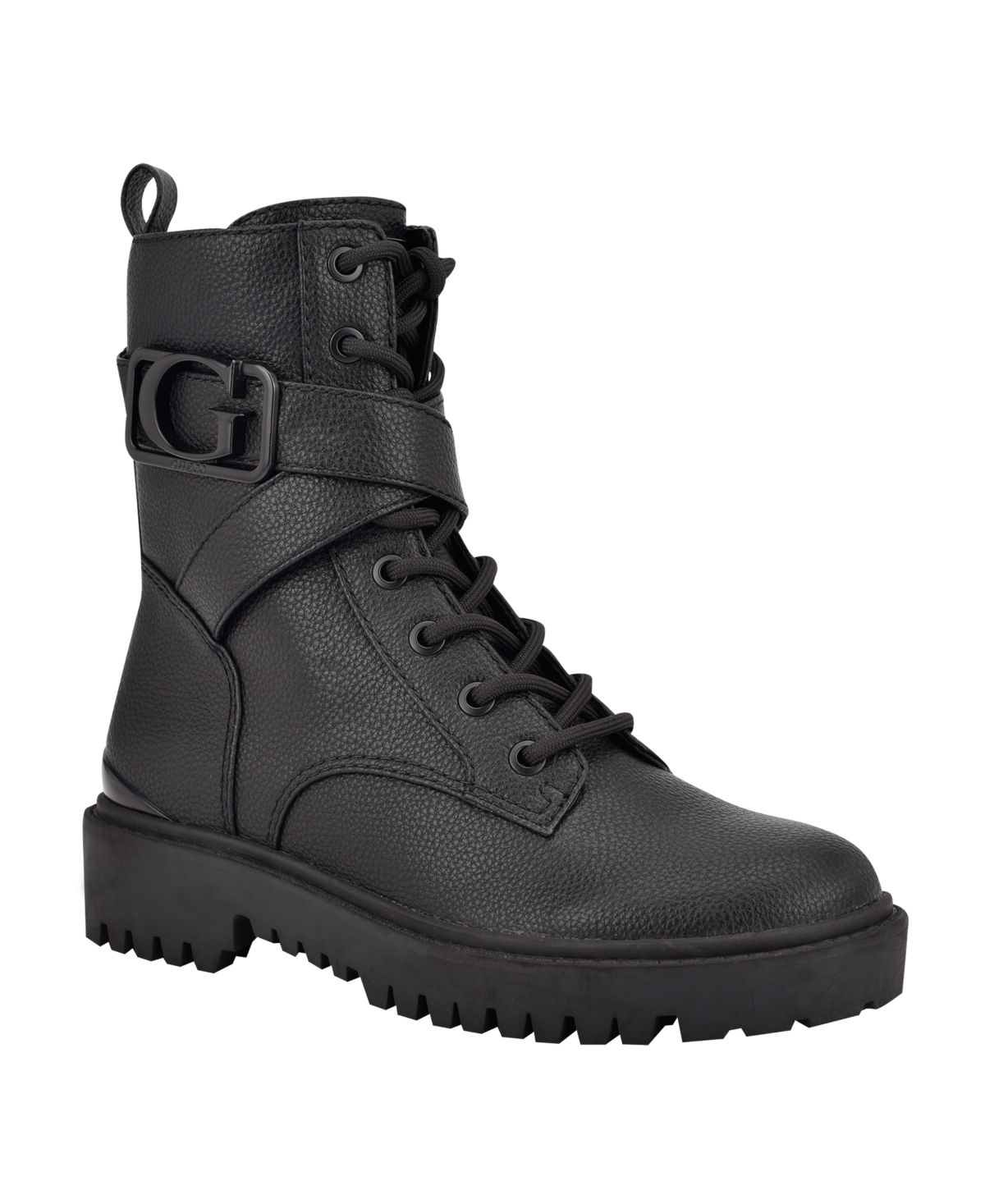 Guess Women's Orana Combat Booties - Black- Synthetic