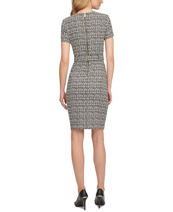 Calvin klein jacquard sheath dress sale