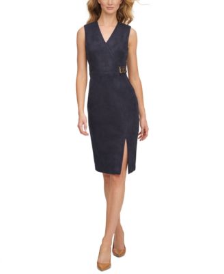 calvin klein buckled sheath dress