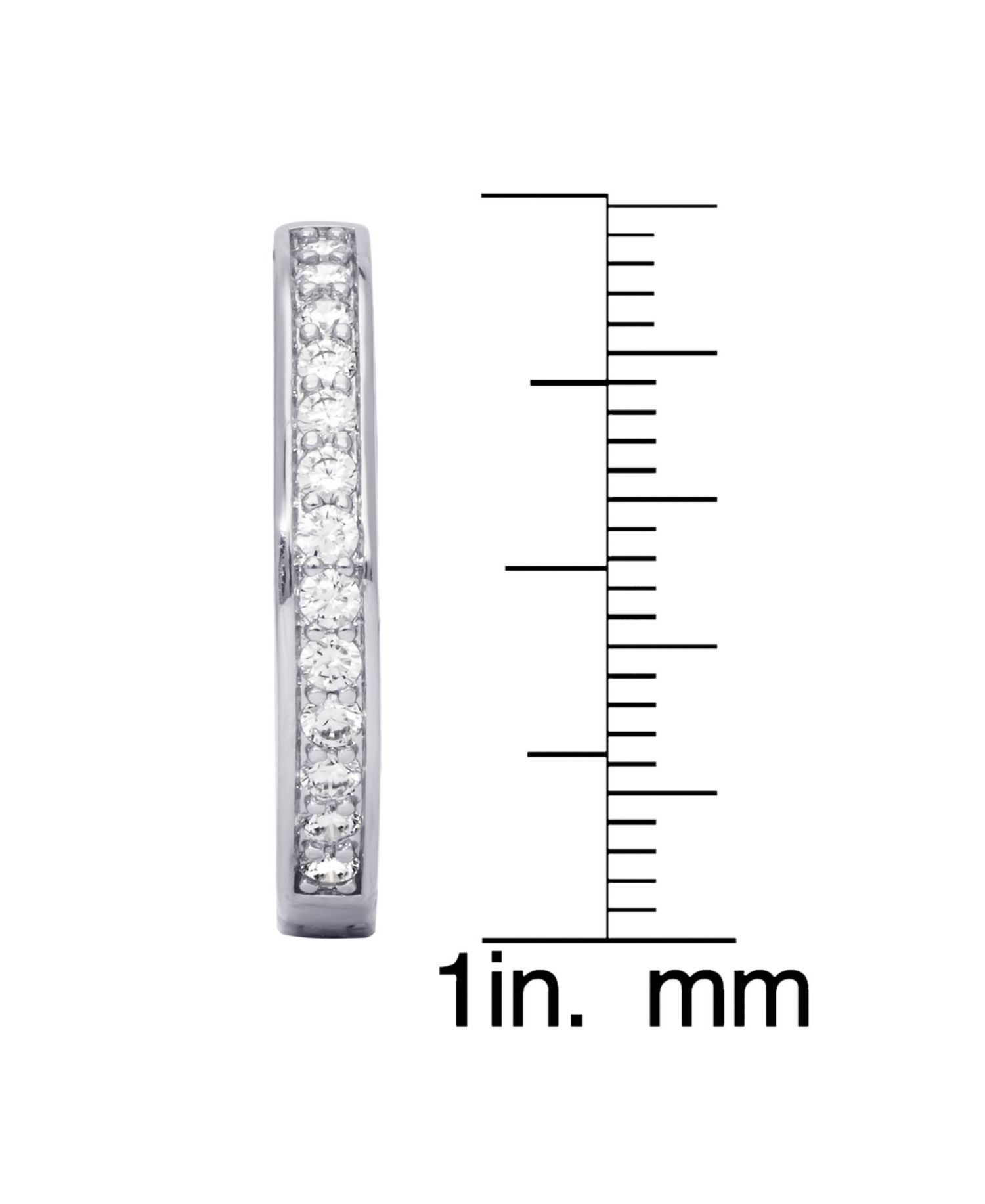 Cubic Zirconia Pave Round Hoop Earrings