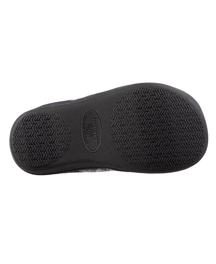 women's isotoner jessie microsuede heathered knit hoodback slipper