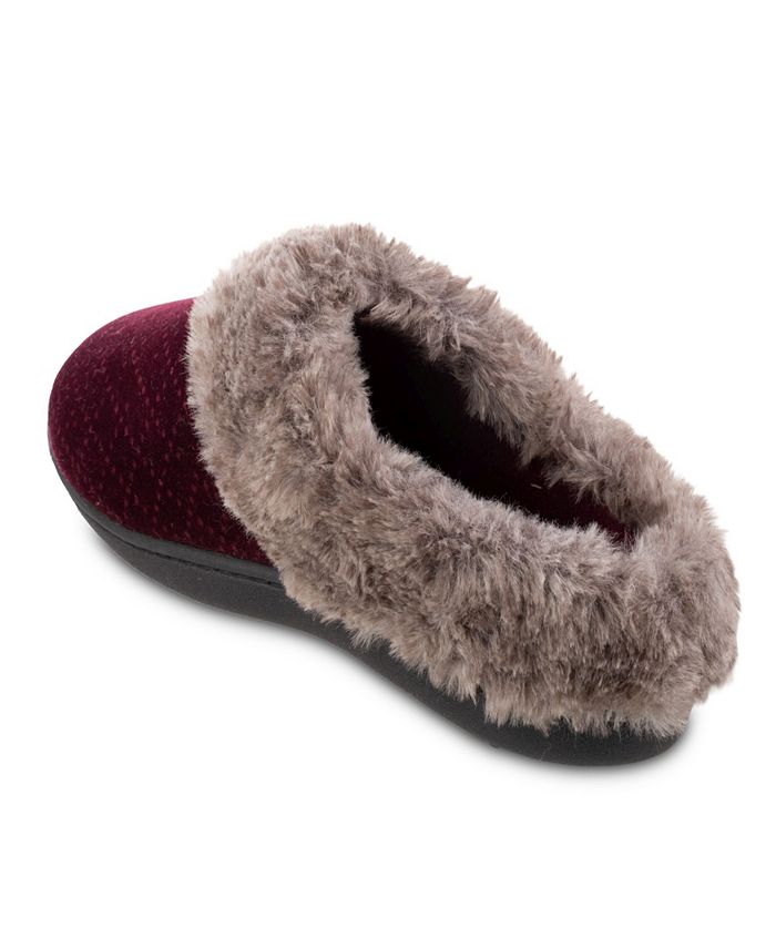Isotoner Signature Women's Velour Sabrine Hoodback Slippers Macy's