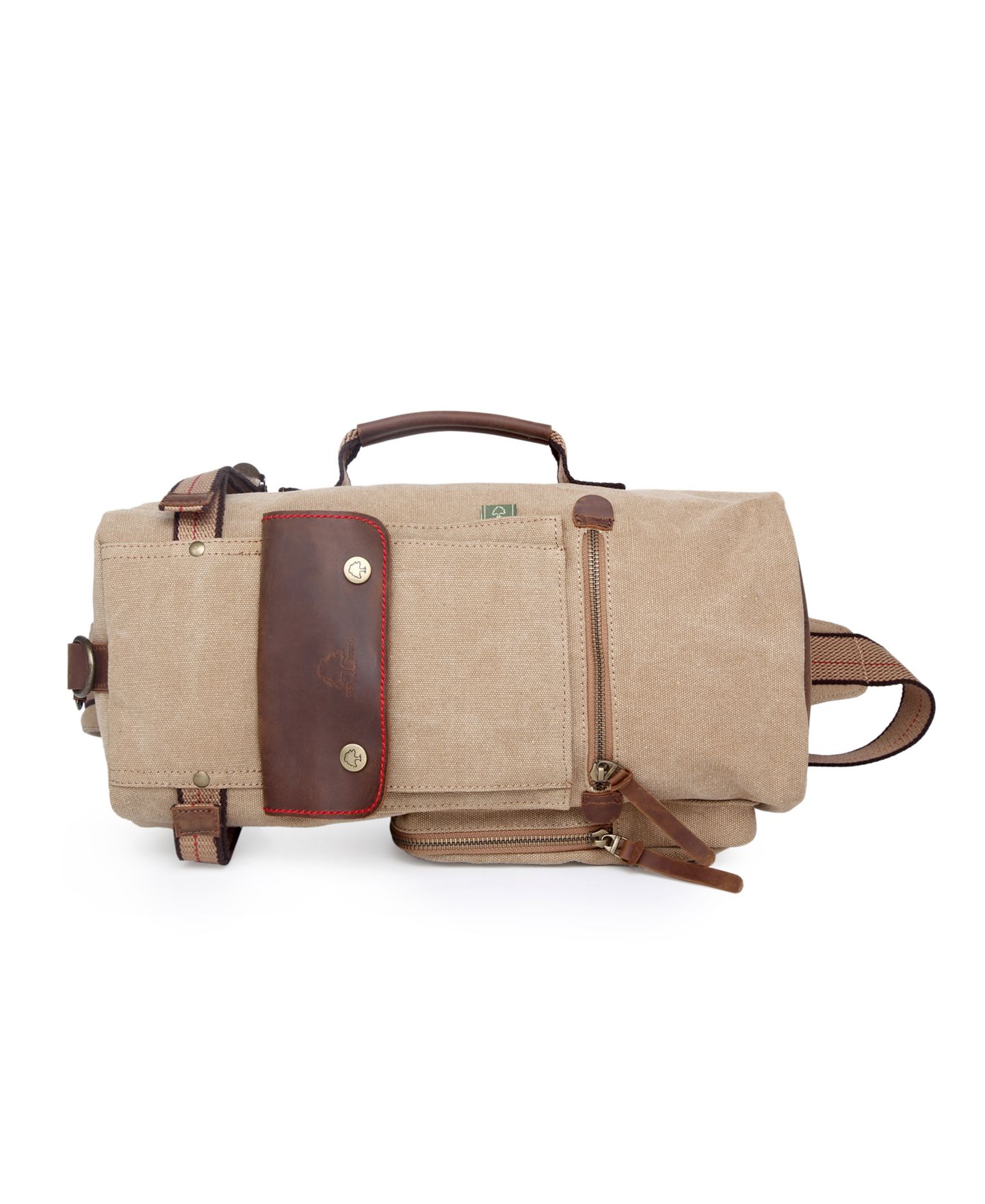 Женская сумка TSD BRAND Hill Side Canvas Sling, цвет: Хаки — фото 7