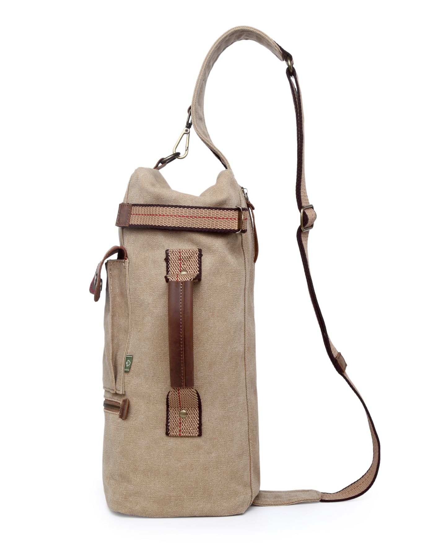 Женская сумка TSD BRAND Hill Side Canvas Sling, цвет: Хаки — фото 15