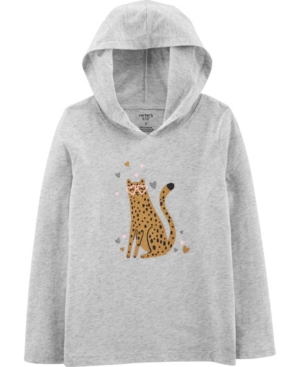 image of Carter-s Big Girl Leopard Hooded Jersey Tee