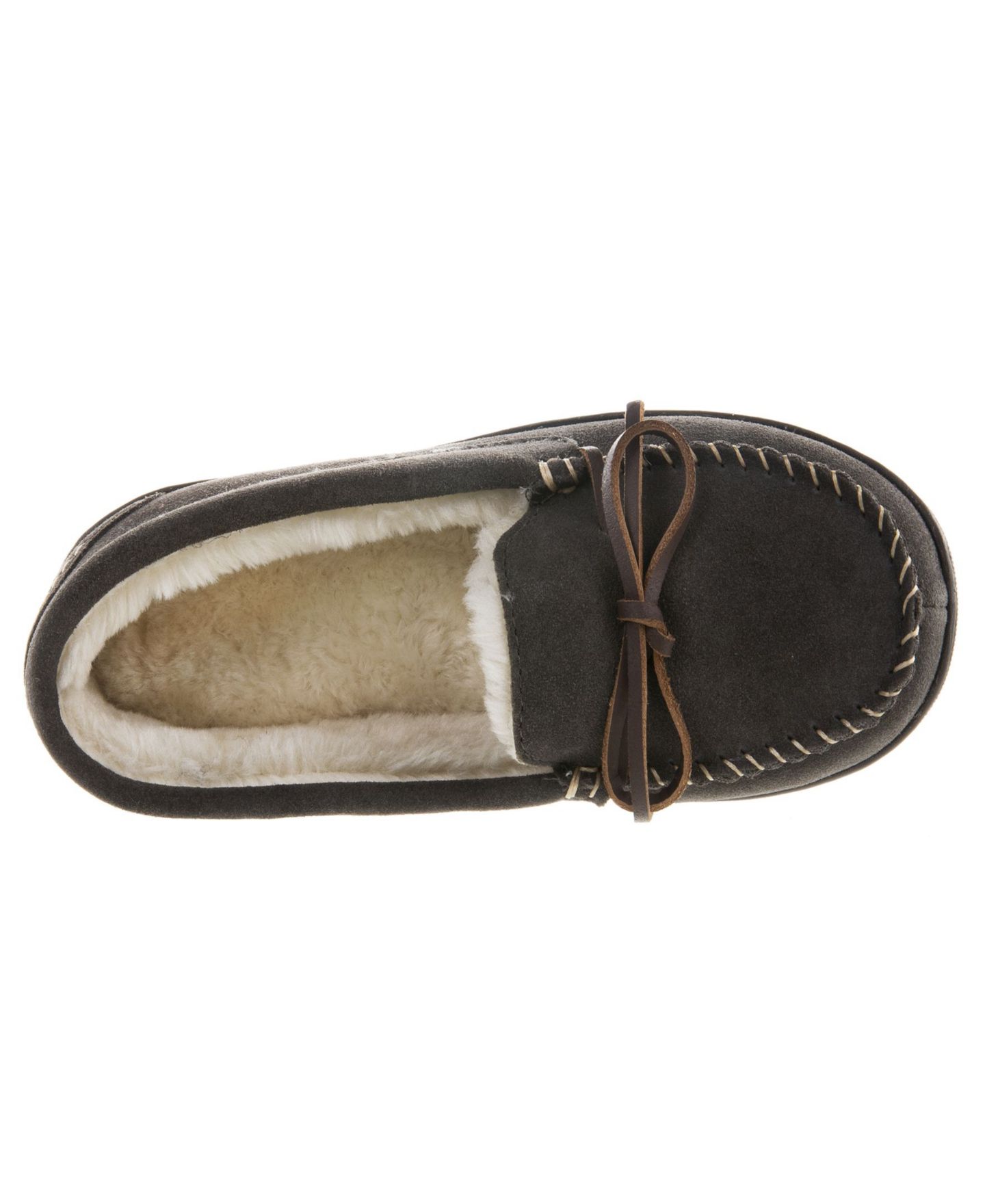 Женские тапочки Isotoner Signature Sage Genuine Suede Moccasin Slippers, цвет: Пепельный — фото 4