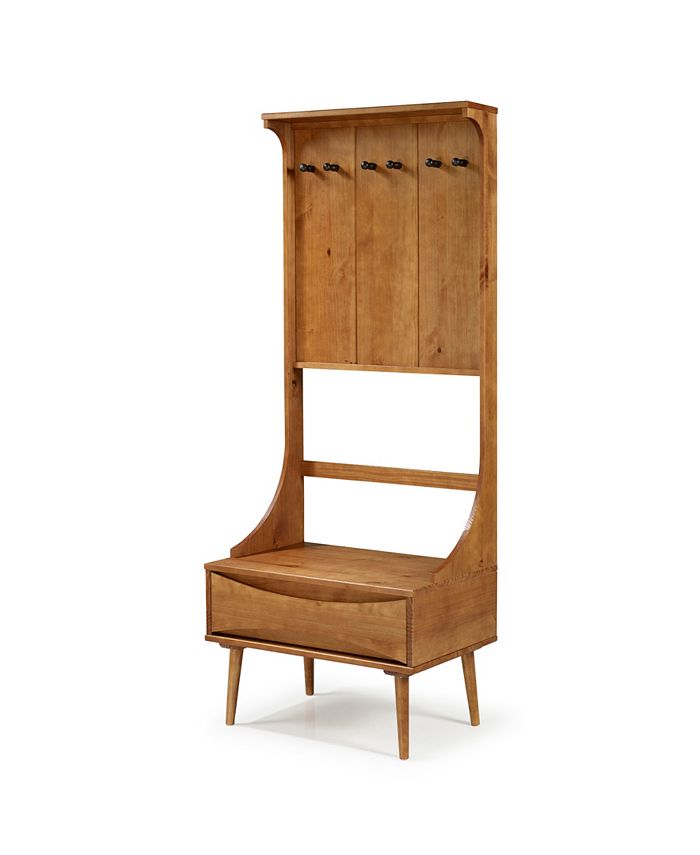 Walker Edison 68" Solid Wood Hall Tree With Drawer Macy's