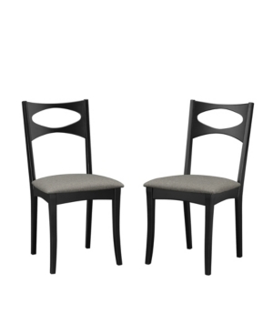 Walker Edison Mid Century Modern Upholstered Seat Dining Chair Set of 2