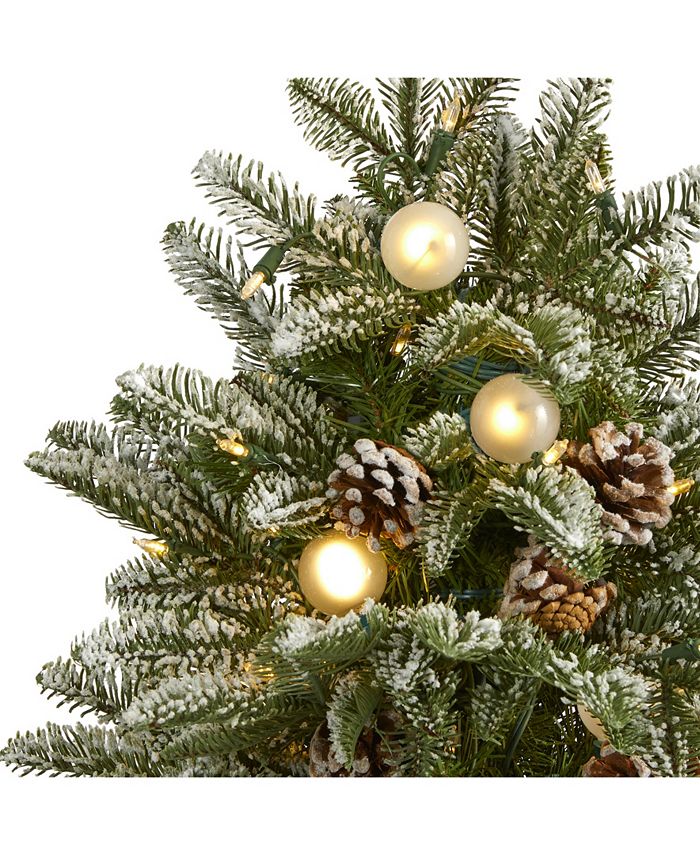 Nearly Natural Flocked Whistler Mountain Fir Artificial Christmas Tree