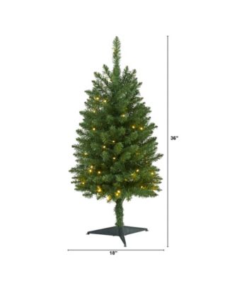 Slim Mountain Pine Artificial Christmas Tree with 50 Clear LED Lights