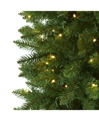 Slim Mountain Pine Artificial Christmas Tree with 300 Clear LED Lights