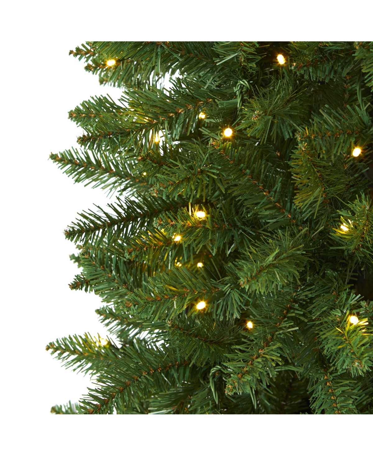 Nearly Natural Slim Mountain Pine Artificial Christmas Tree with 300 Clear Led Lights