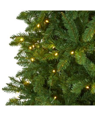 Slim Mountain Pine Artificial Christmas Tree with 600 Clear LED Lights