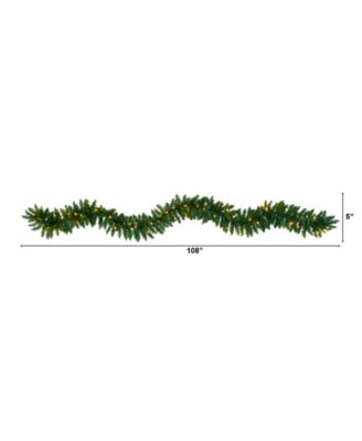 Christmas Pine Artificial Garland with 50 Warm LED Lights