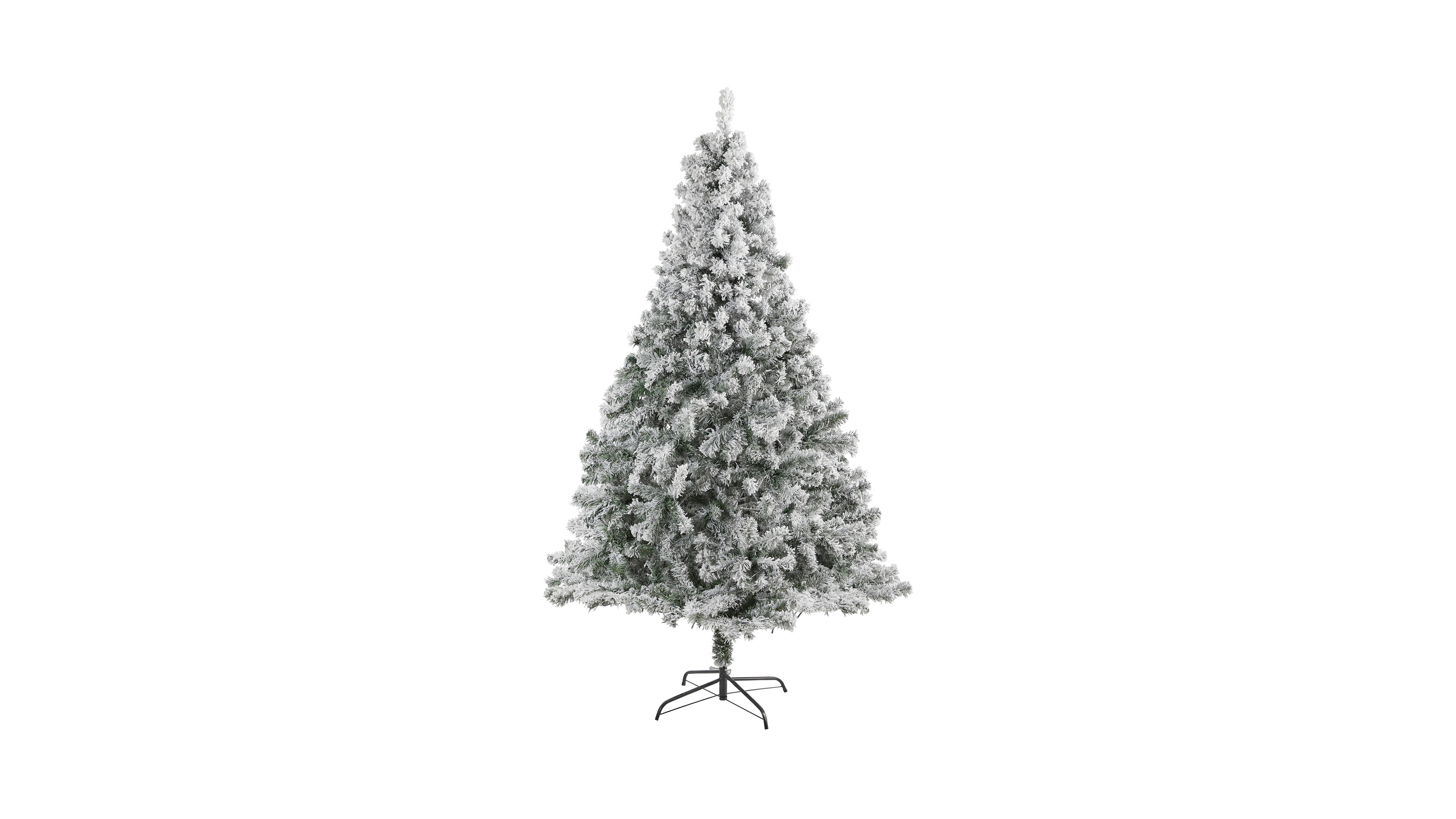 Nearly Natural Flocked Rock Springs Spruce Artificial Christmas Tree with 800 Bendable Branches