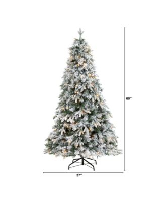 Flocked Vermont Mixed Pine Artificial Christmas Tree with 150 Clear LED Lights