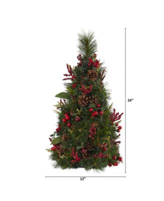 Mixed Berry and Pine Cone Artificial Christmas Tree with 35 Clear LED Lights