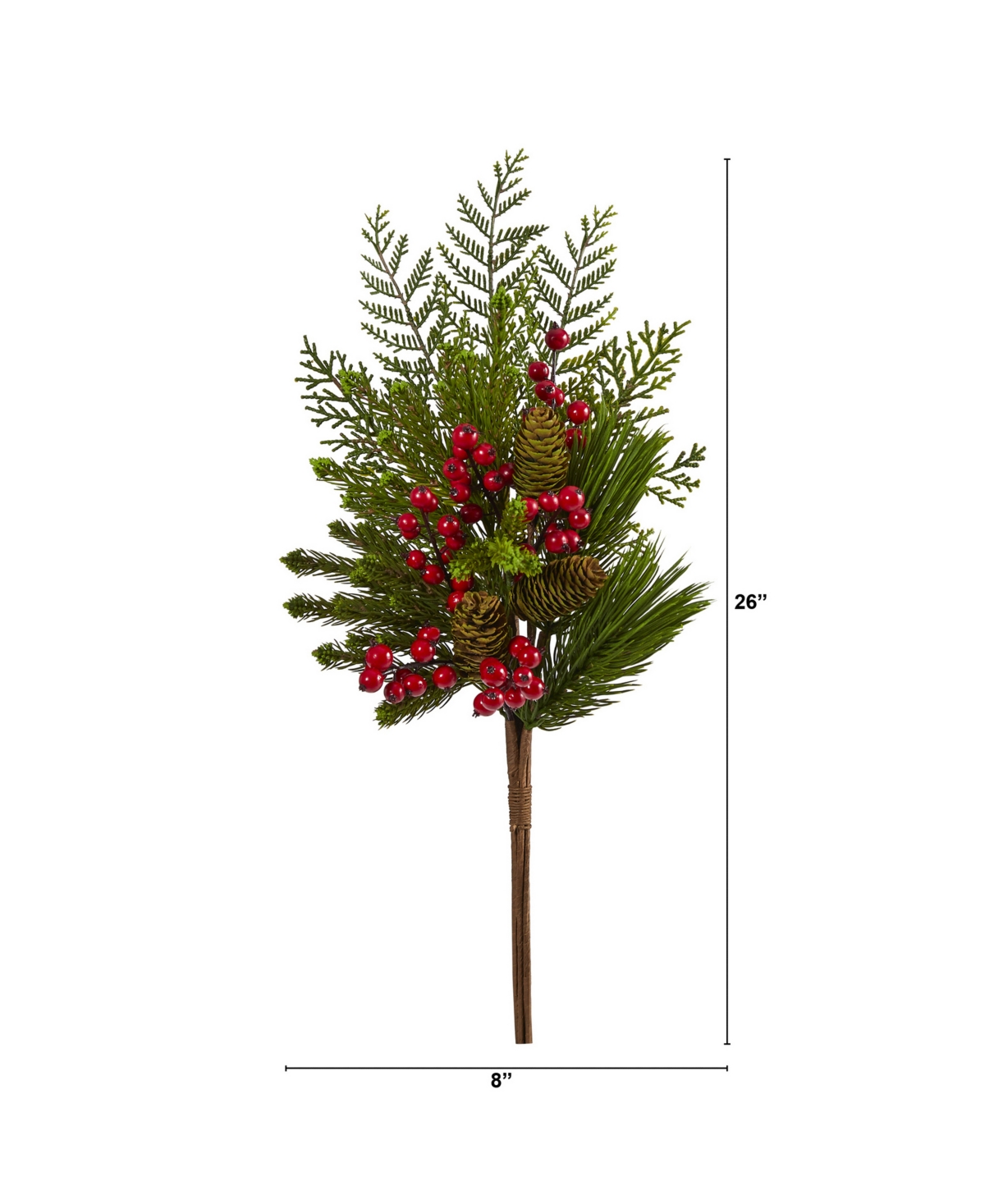 Nearly Natural Mixed Pine, Pinecone and Berry Artificial Plant, Set of 3