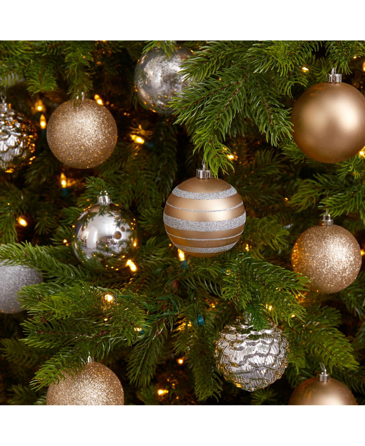 Nearly Natural Holiday Shatterproof, 64 Count Christmas Tree Ornament Set