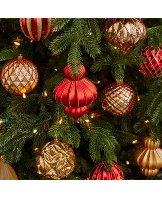 Holiday Lux Shatterproof, 12 Count Christmas Tree Ornament Set