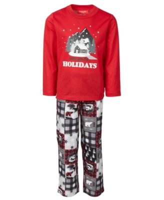 Family Pajamas - Kids Holiday Patchwork Pajama Set