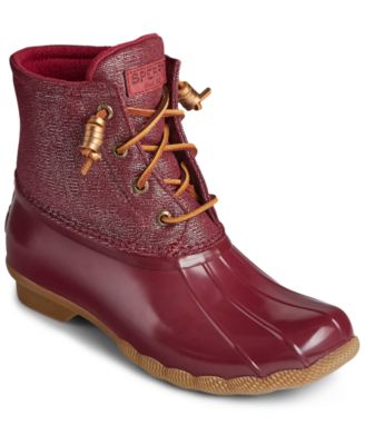 purple sperry boots